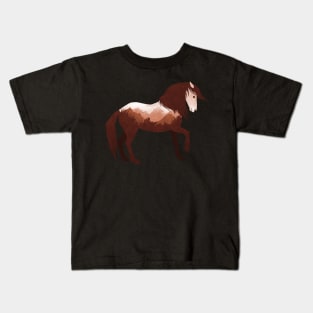 Dramabite Wild Horse Mustang Equine Double Exposure Wildlife Animal Kids T-Shirt